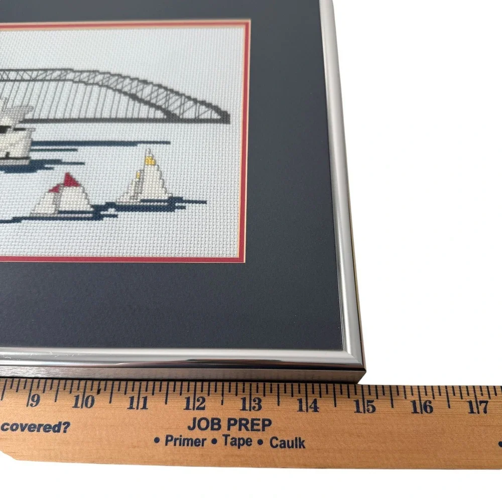 Sydney Opera House Harbour Bridge Framed Cross Stitch Australia Wall Art 15x11